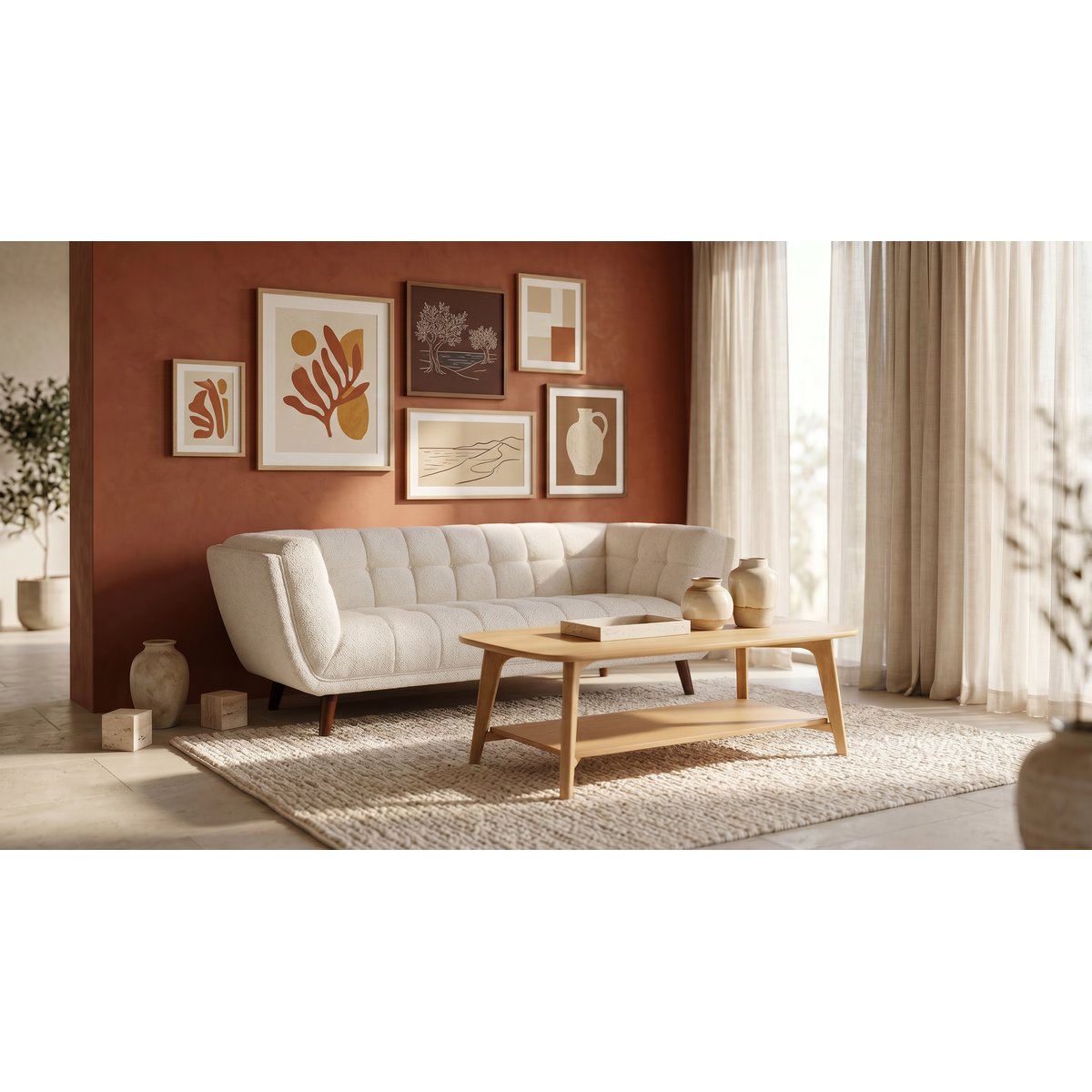 Table basse 120cm chêne naturel, ZAGO