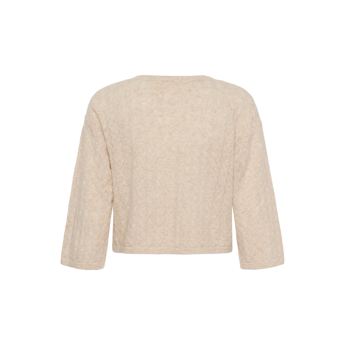 Pullover tricoté beige oat melange, CREAM
