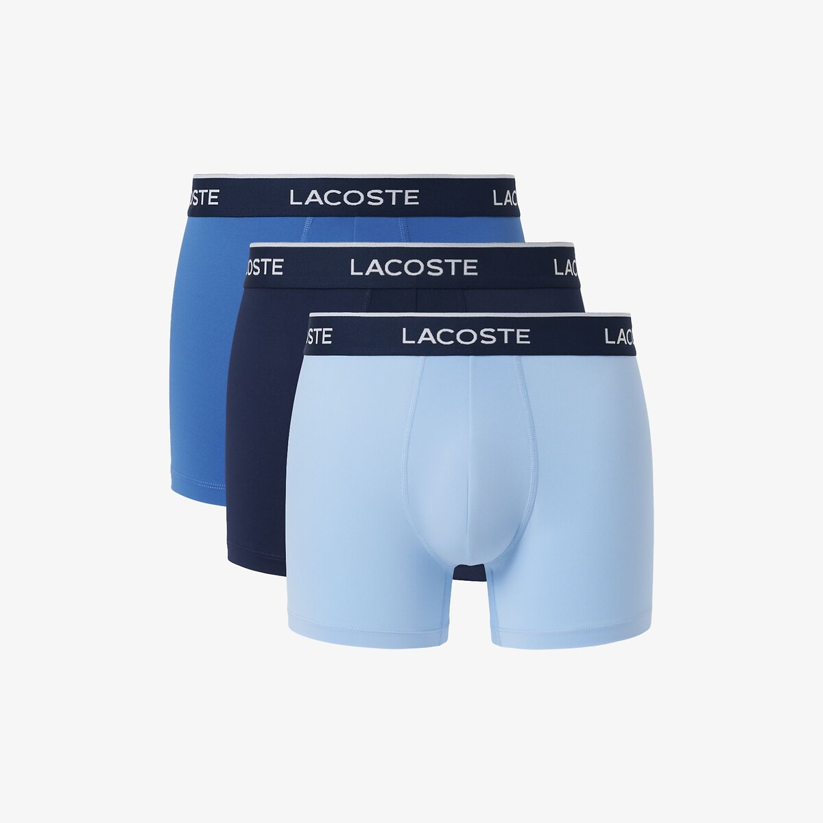 Lot de 3 boxers courts microfibre bleu-2wk, LACOSTE