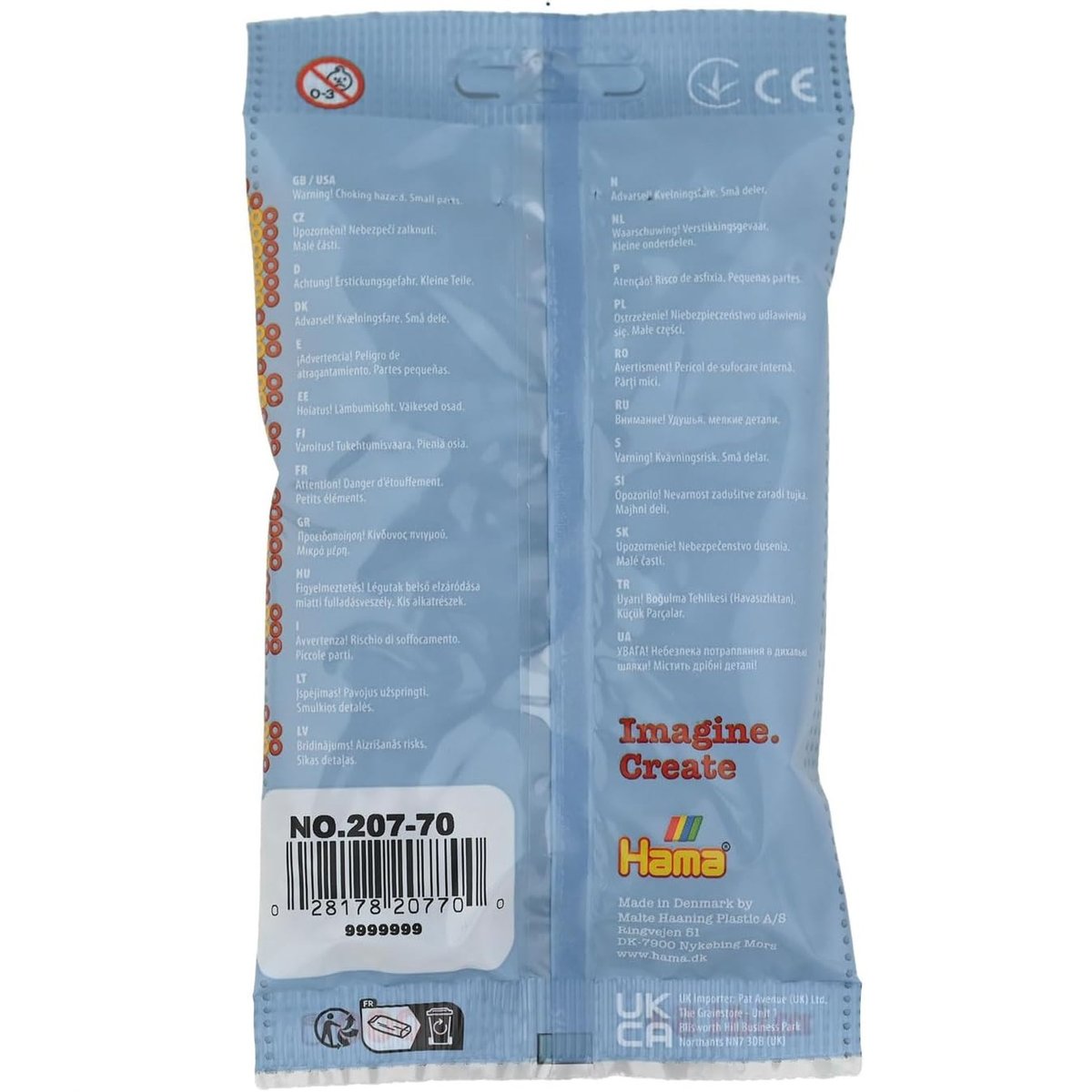 Sachet 1000 perles plastique Midi gris clair gris, HAMA