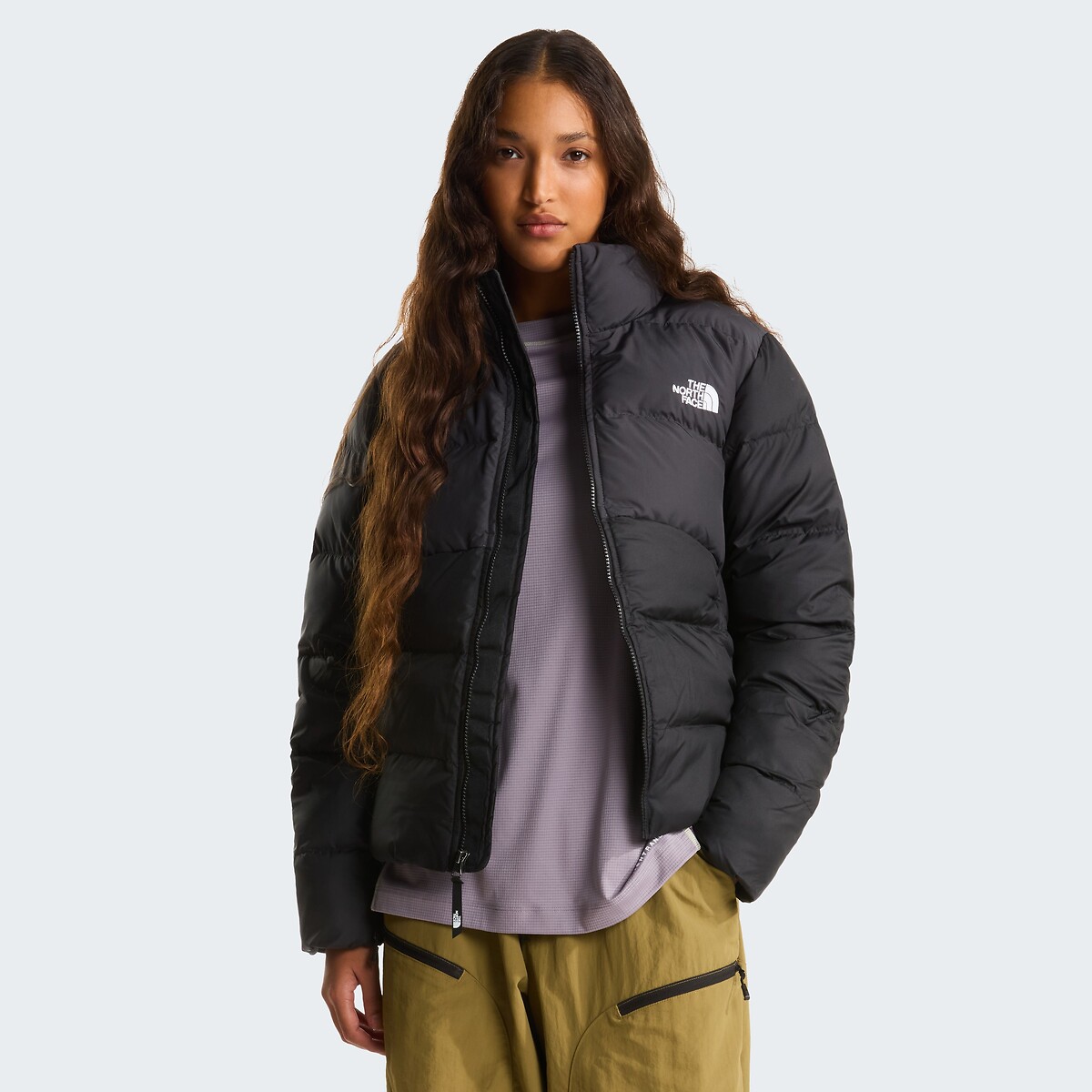 Doudoune courte fermeture zippée, plein hiver noir, THE NORTH FACE