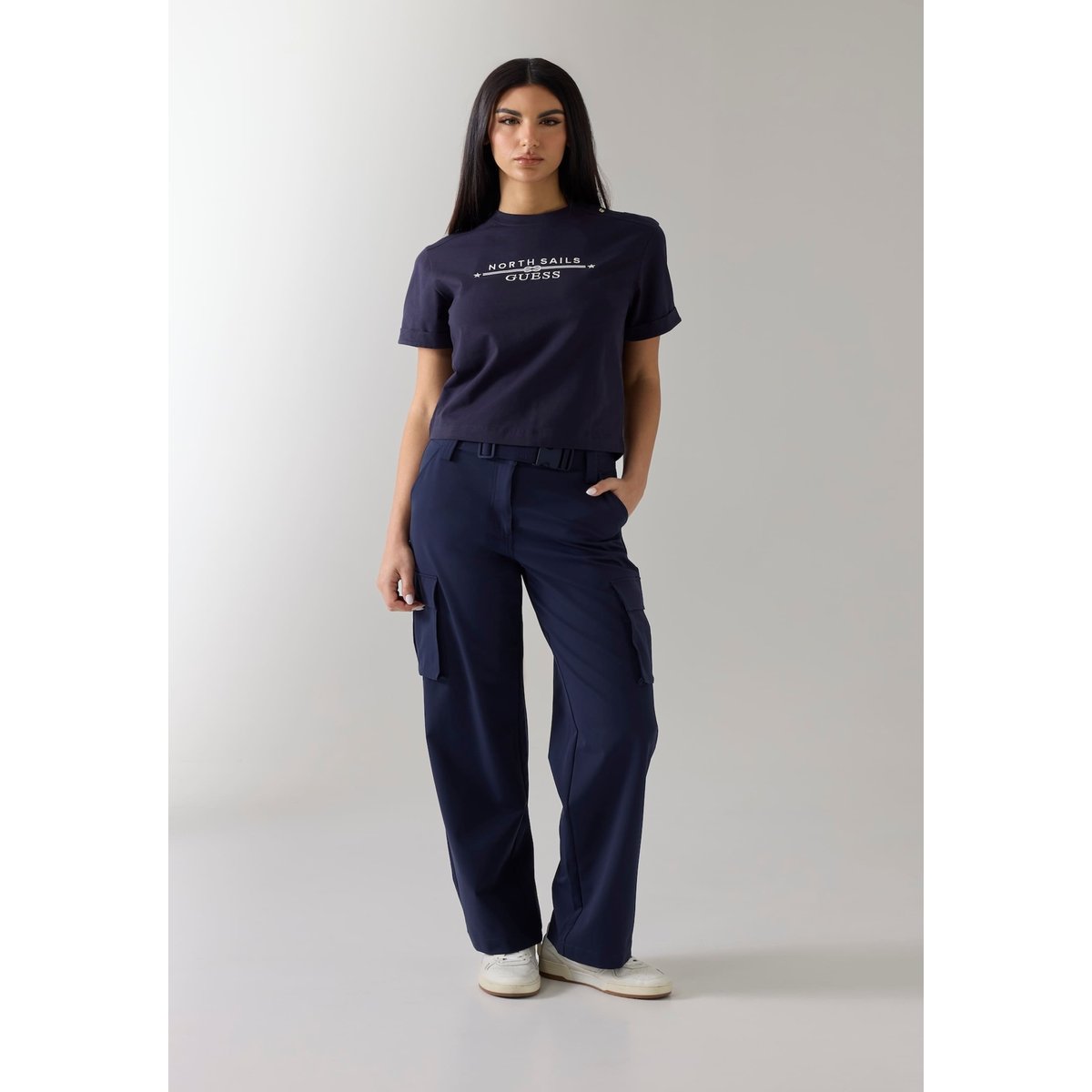 T-Shirt Avec Logo Imprimé bleu foncé, GUESS