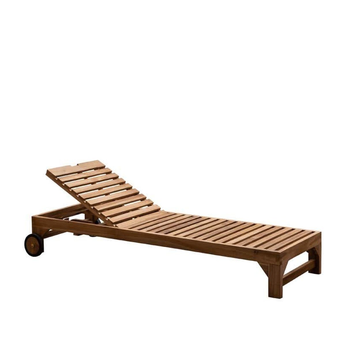 Chaise longue en teck TIRAMA bois clair, CHEHOMA
