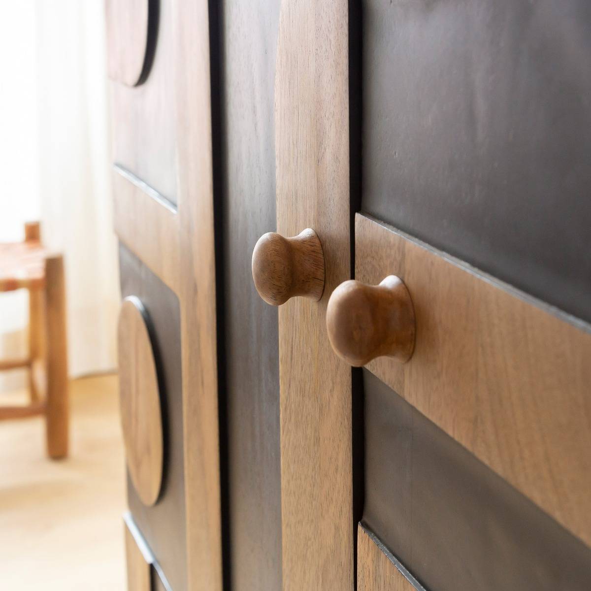 Buffet en bois de manguier COLOMBINE noir, MADE IN MEUBLES 