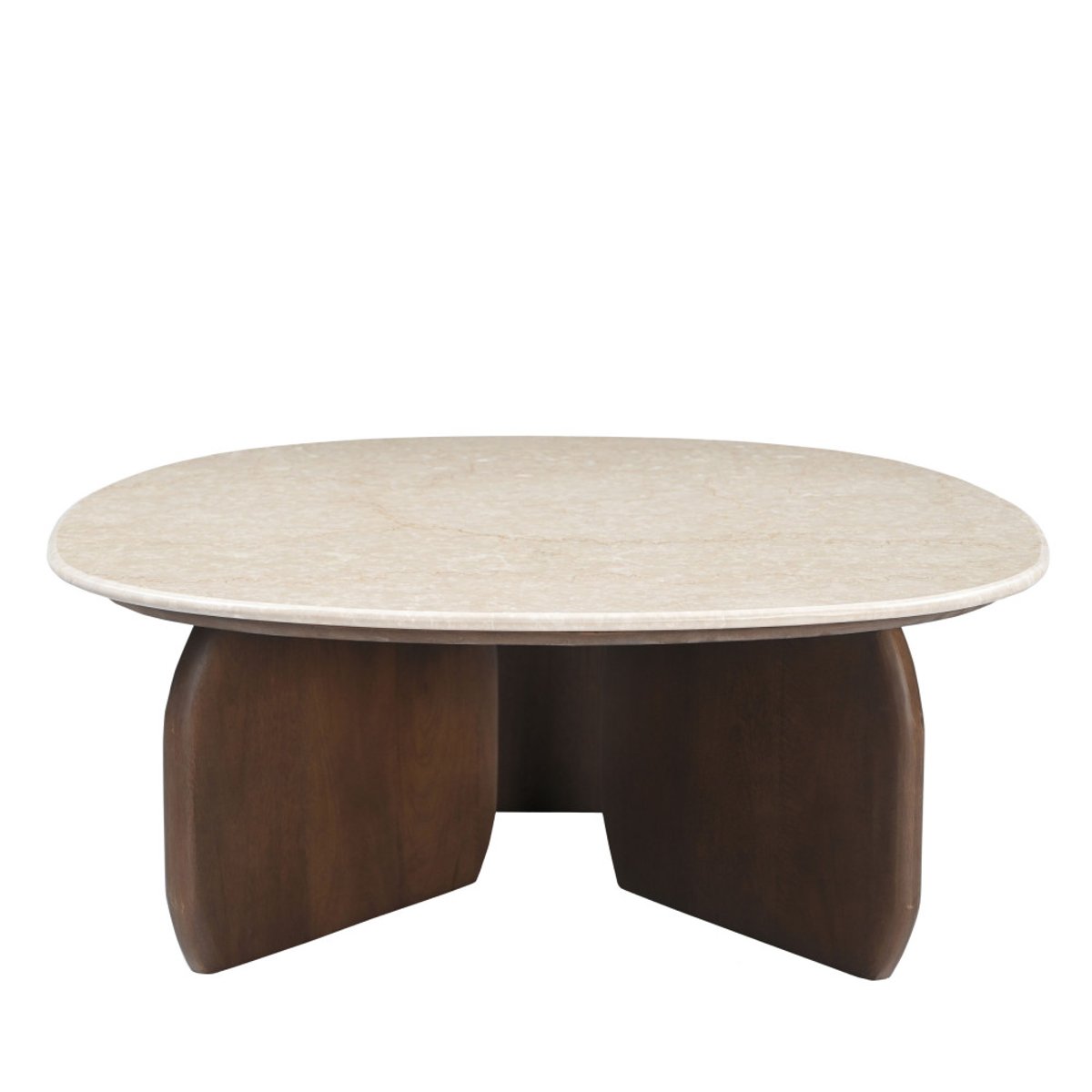 Table basse en marbre et bois massif- DALILA blanc ivoire, DRAWER