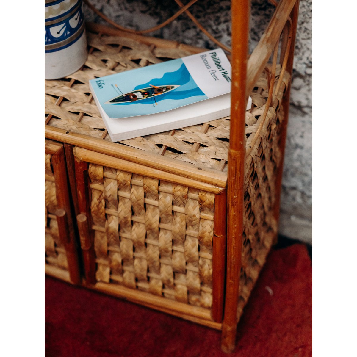 Meuble de rangement en rotin Michel N°120 - Bon état bois, DEBONGOUT