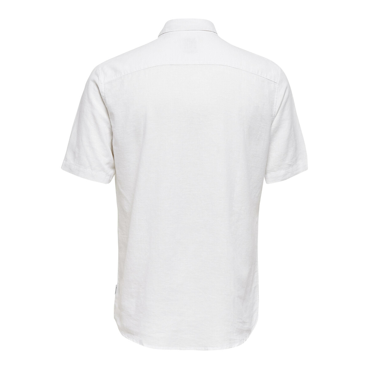 Chemisette slim fit coton lin blanc, ONLY & SONS