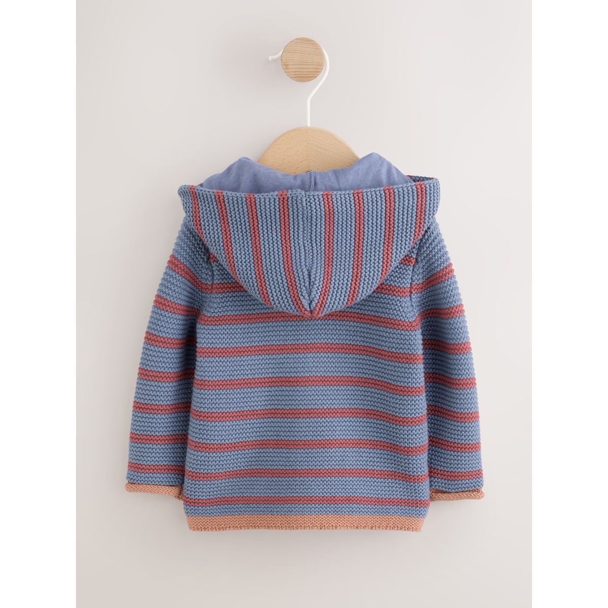 Cardigan bébé en maille rayures bleues et bordeaux, NEXT