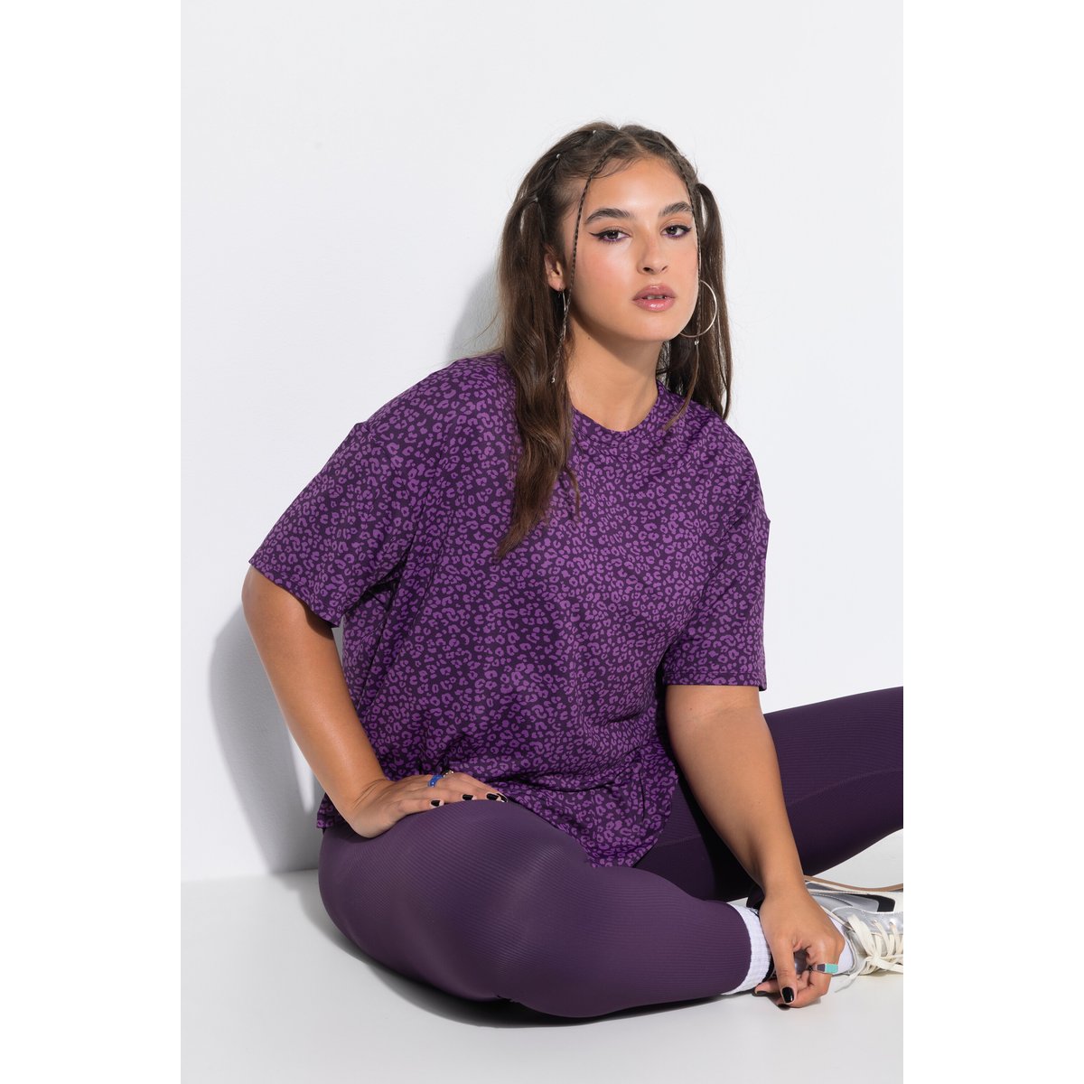 T-shirt de sport oversize, imprimé au dos aubergine, STUDIO UNTOLD
