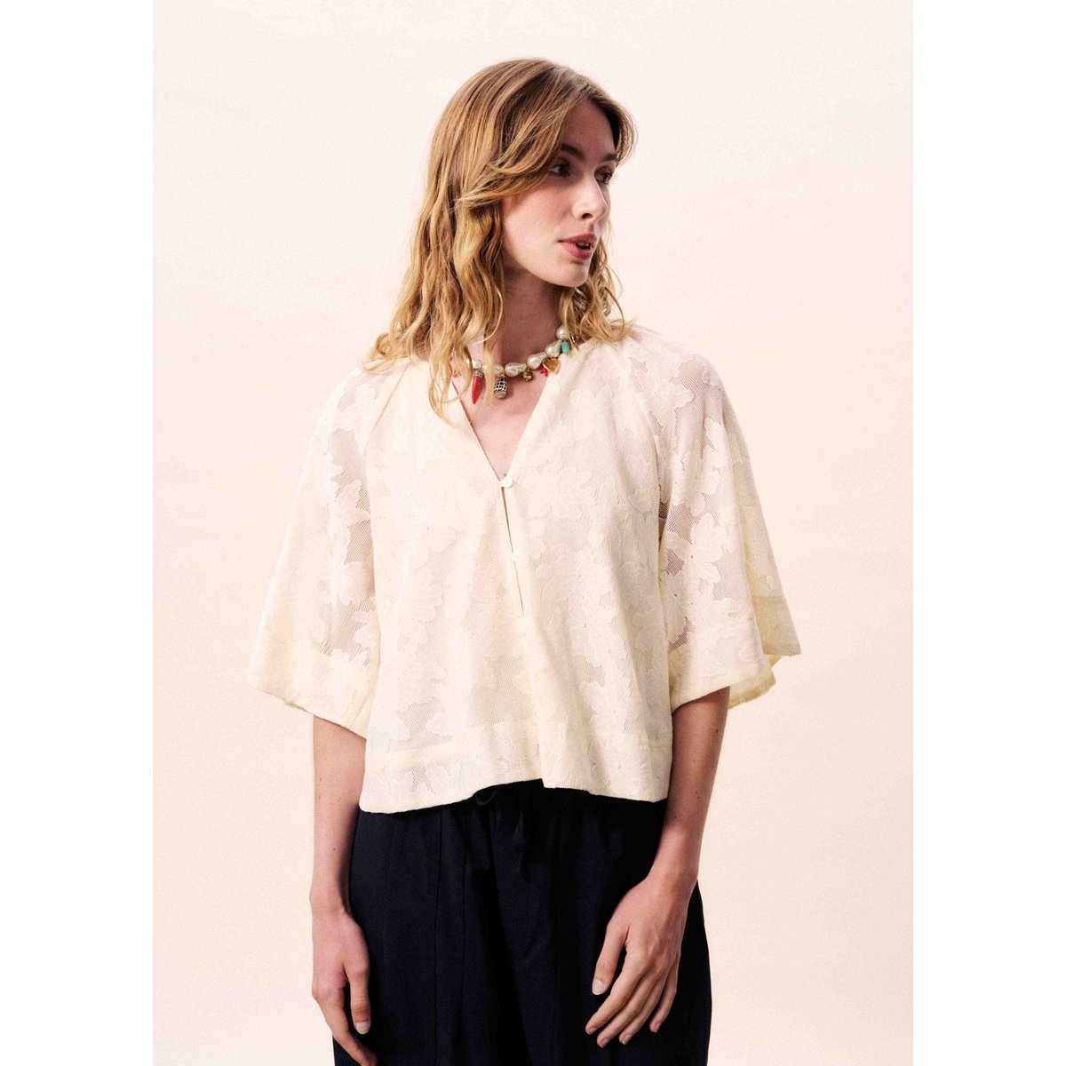 Blouse MARESIAS beige crème, FRNCH