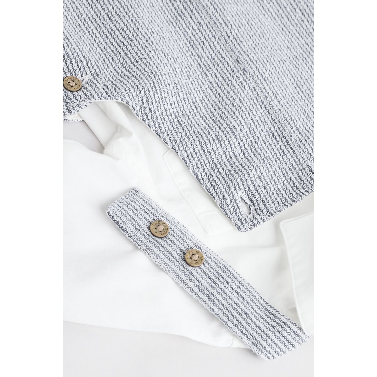 Salopette bébé en coton tissé et body gris/blanc, NEXT