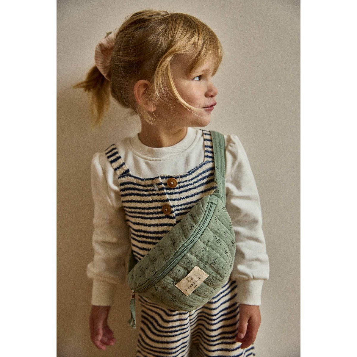 Banane enfant en gaze de coton, ETINCELLE vert eucalyptus, GABRIELLE PARIS