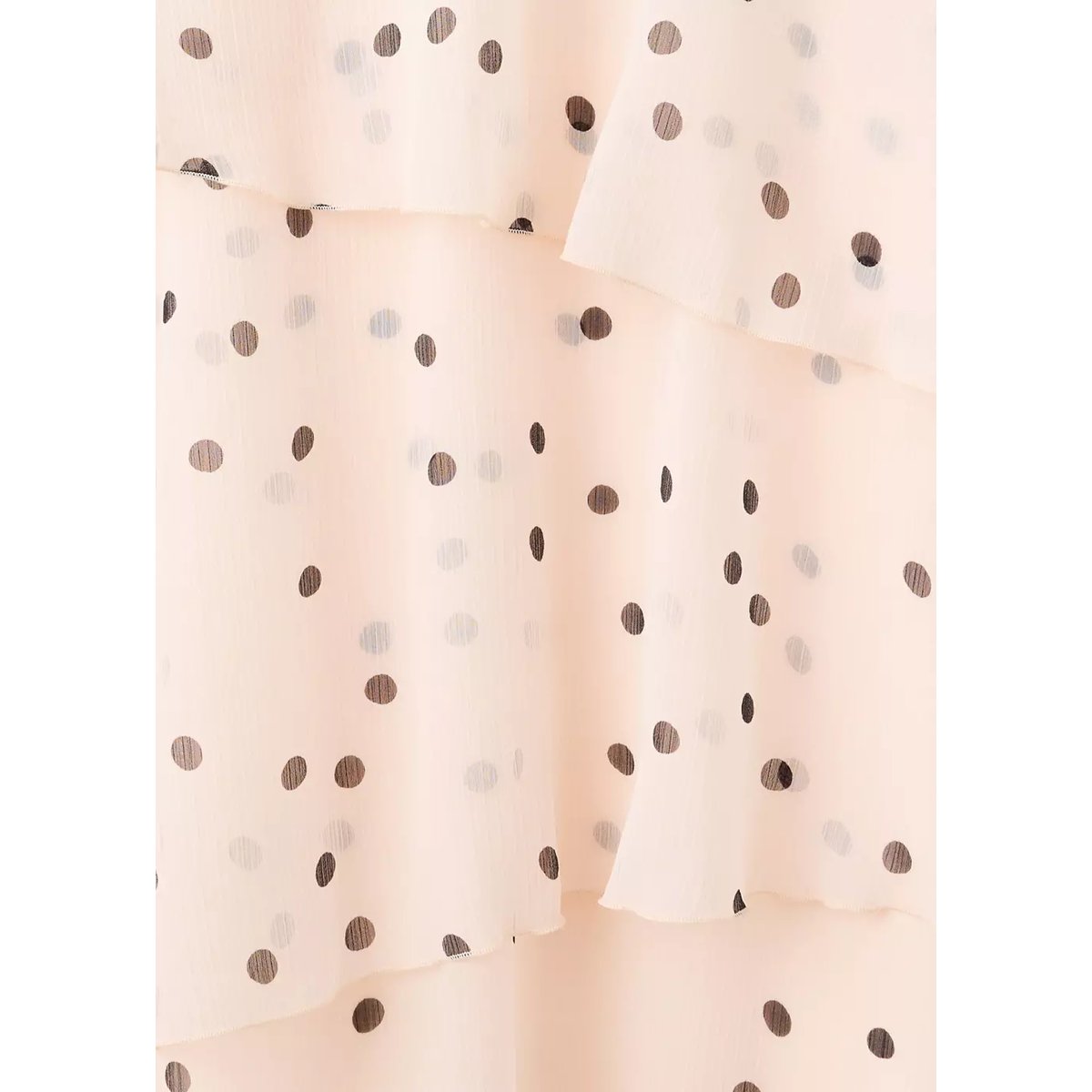 Robe à pois manches bouffantes écru, MANGO