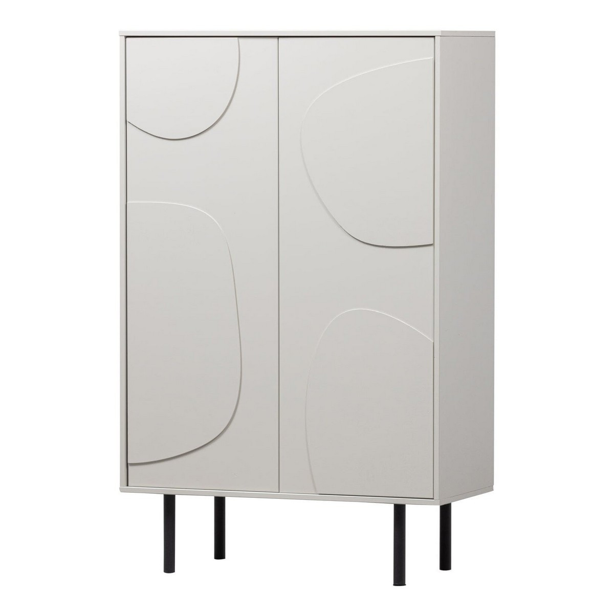 Armoire de rangement en bois de pin - CADIZ blanc brume, WOOOD