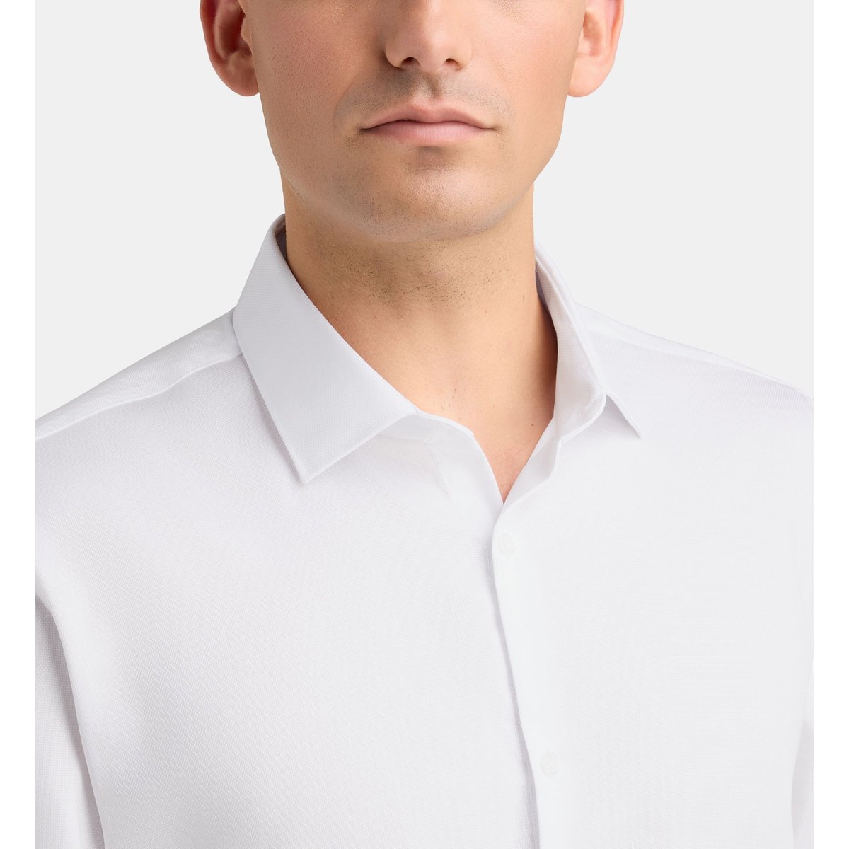 Chemise ajustée msrpin sans repassage coton blanc, GALERIES LAFAYETTE