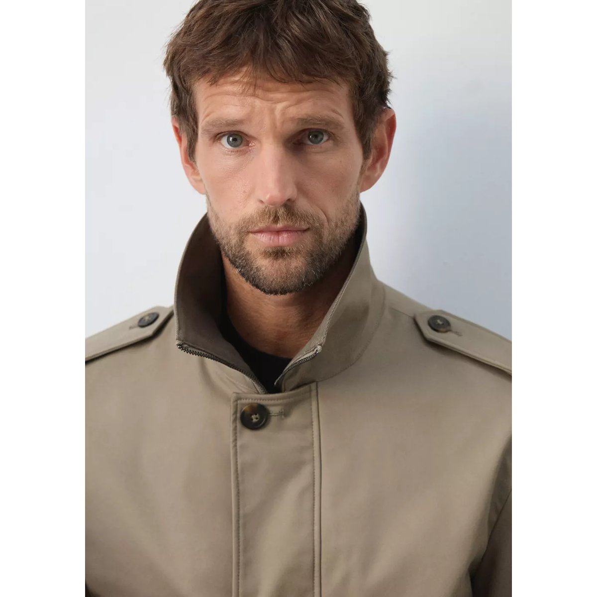 Blouson 100 % coton déperlant marron moyen, MANGO MAN