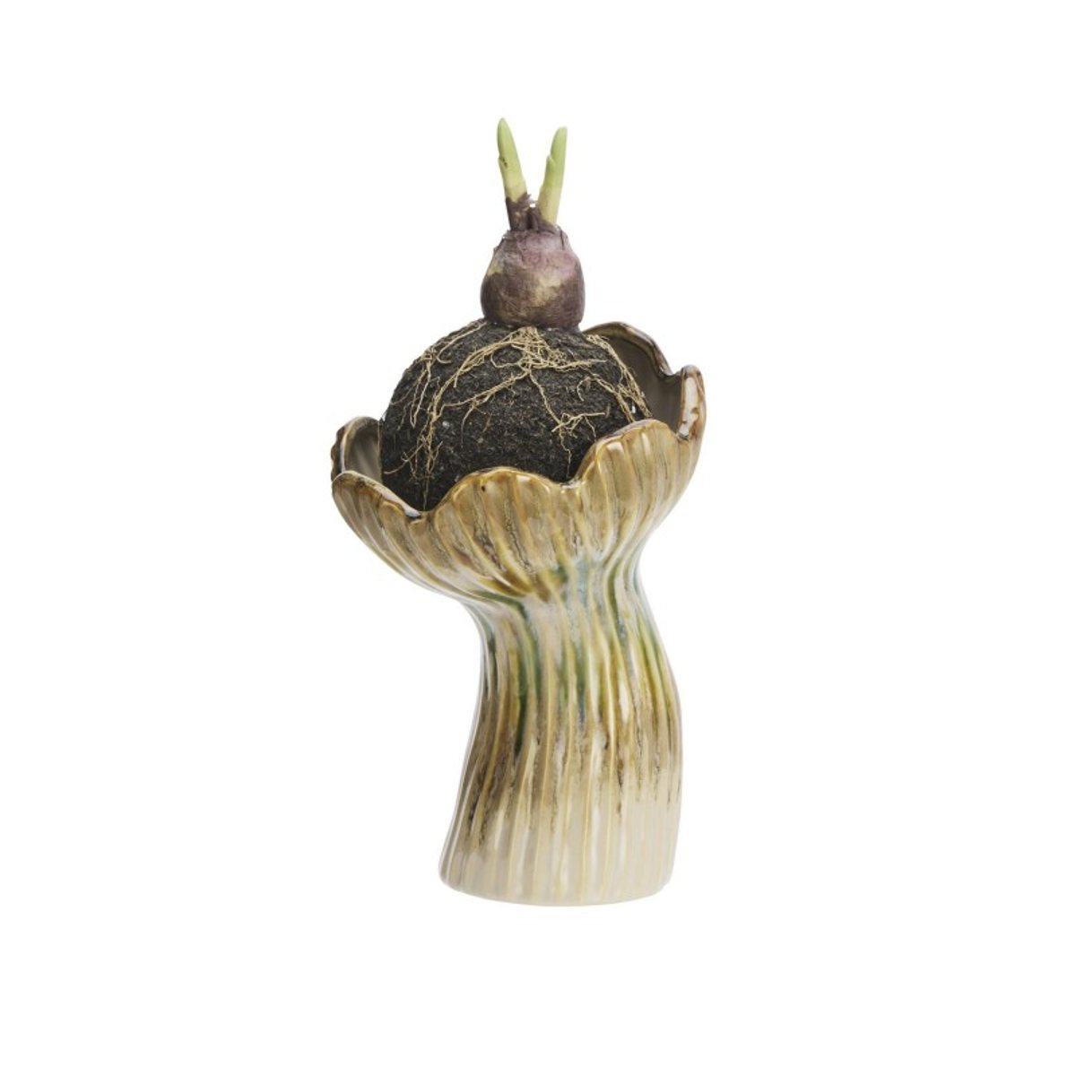 Vase inspiration art déco céramique beige, MADAM STOLTZ