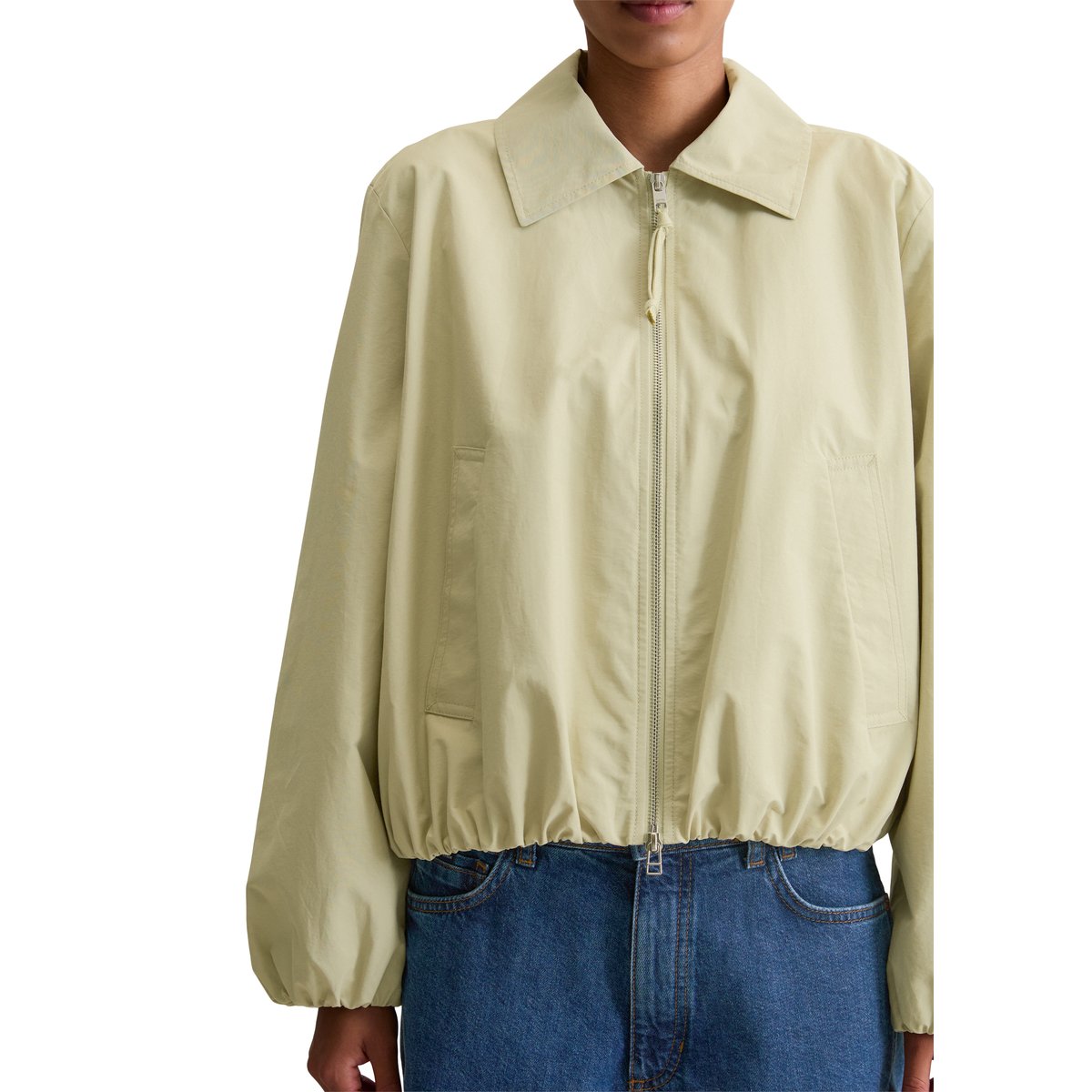 Veste relaxed en mélange de coton organique et de nylon vert, MARC O’POLO DENIM