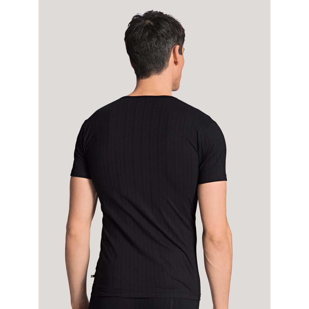 T-shirt manches courtes Coton PURE & STYLE noir, CALIDA