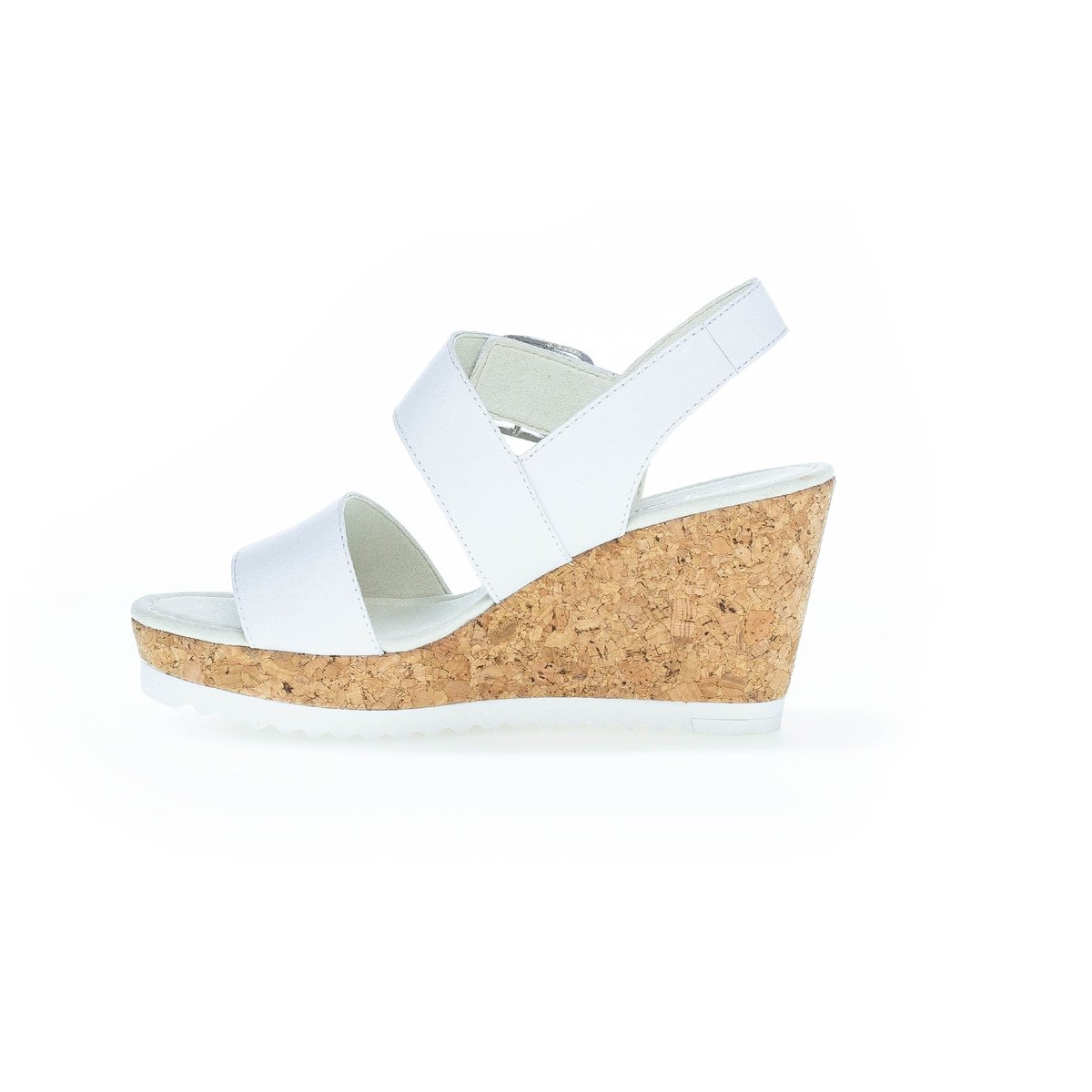 Sandales en cuir à talon compensé ecru, GABOR