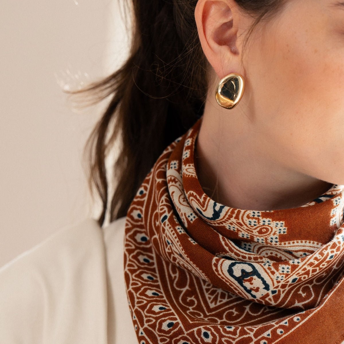 Boucles d'oreilles galets - Collection Recyclée doré, BALABOOSTE