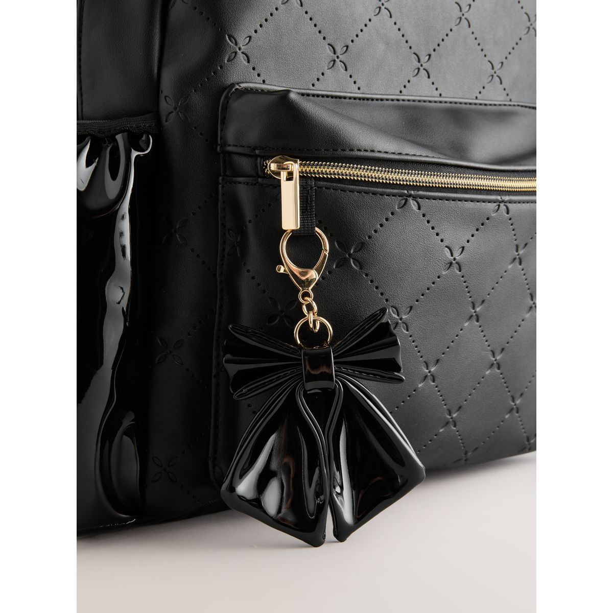 Sac à dos en pu avec nœud détail du nœud noir, NEXT