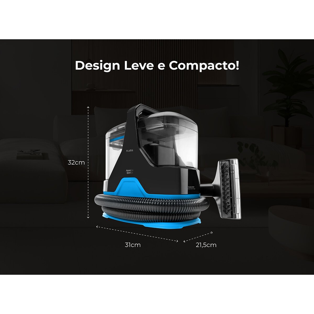 Máquina de Limpeza Aqualine SpotGo 1695FL, FLAMA preto/azul, FLAMA