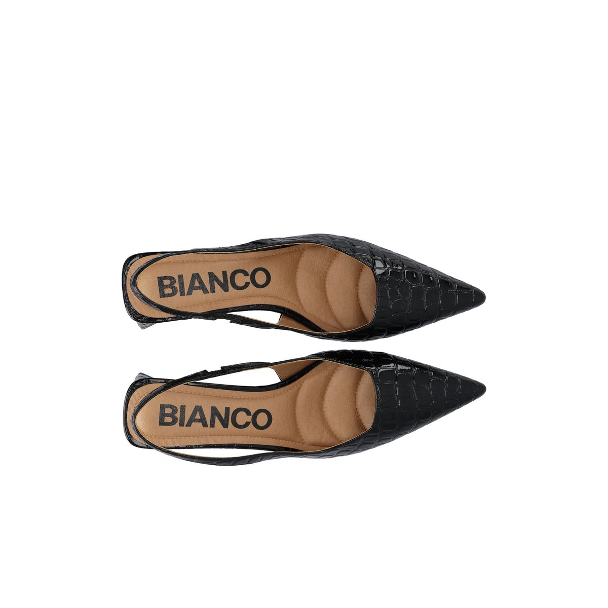 Chaussures À Bride Arrière noir - blackcrocopatent, BIANCO