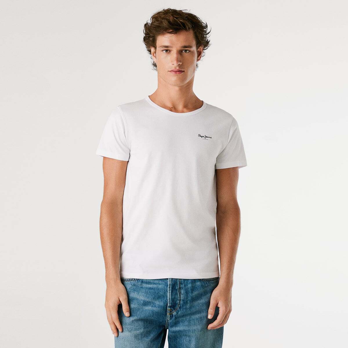 Lot De 2 T-Shirts En Coton Stretch blanc, PEPE JEANS
