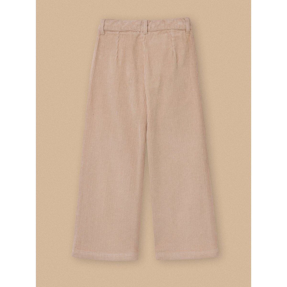 Pantalon large en velours beige, CYRILLUS
