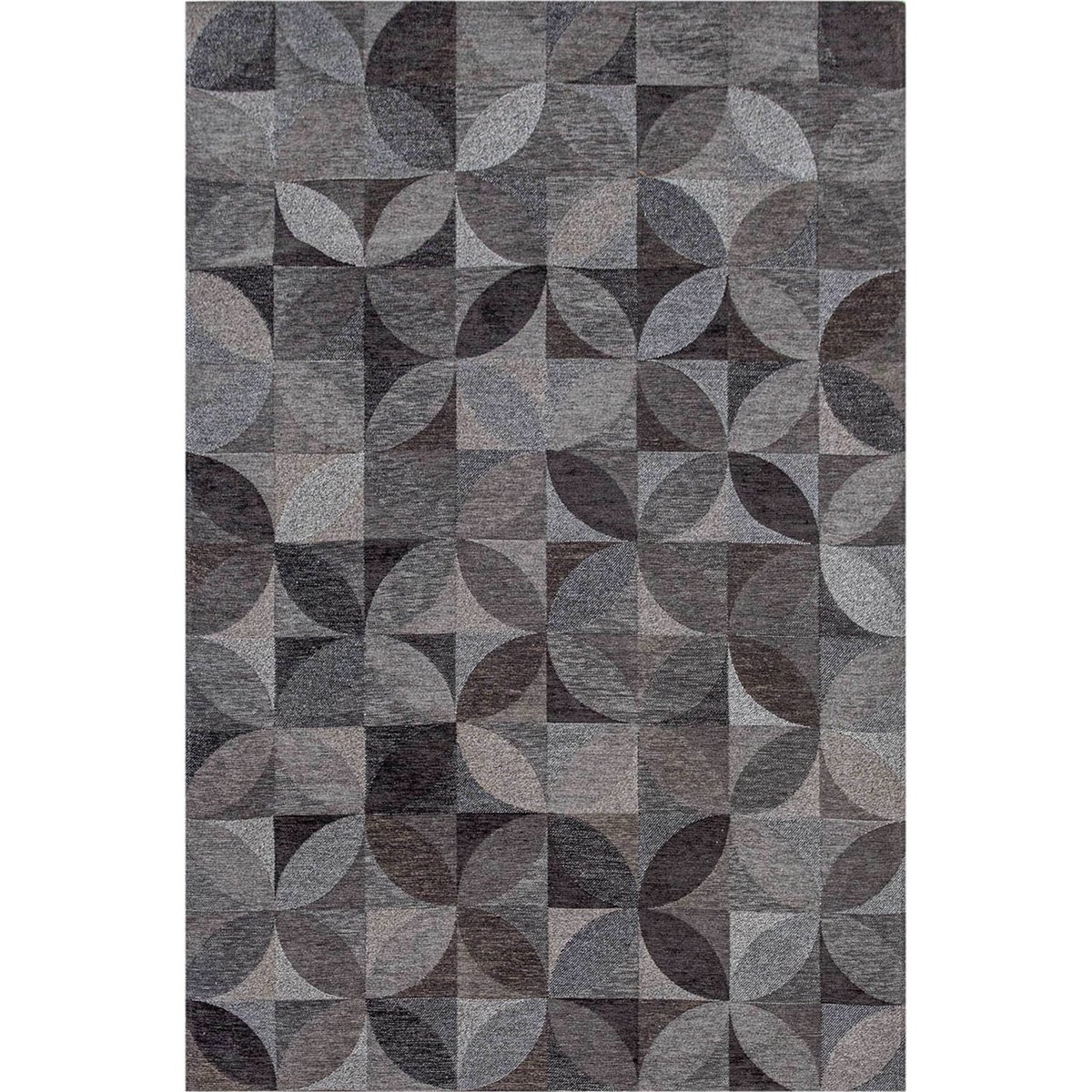Tapis rectangulaire int. extérieur, RONDO gris anthracite et taupe chiné, RECOLLECTION