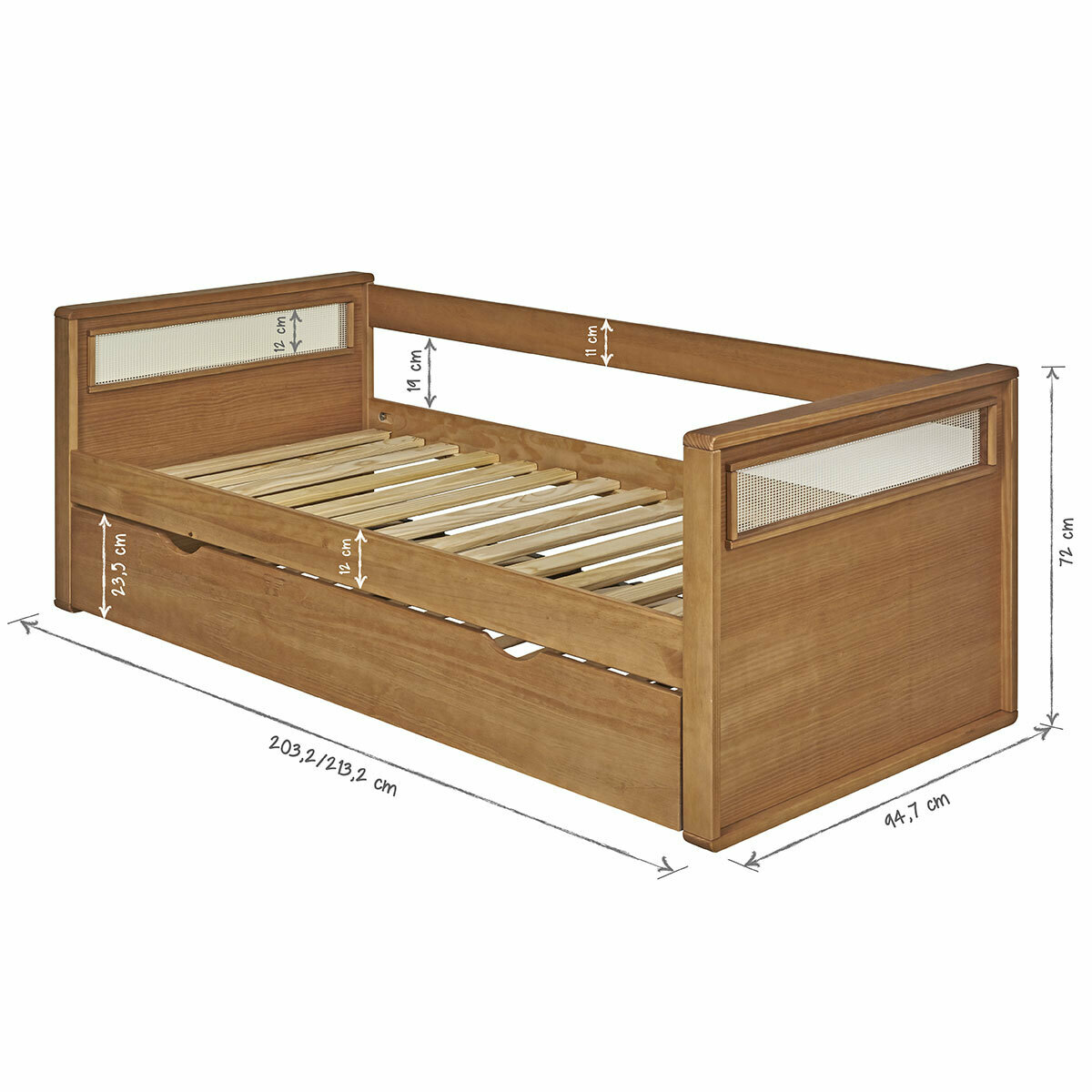 Lit banquette gigogne Bois massif COBI bois, AKITEN RETAIL