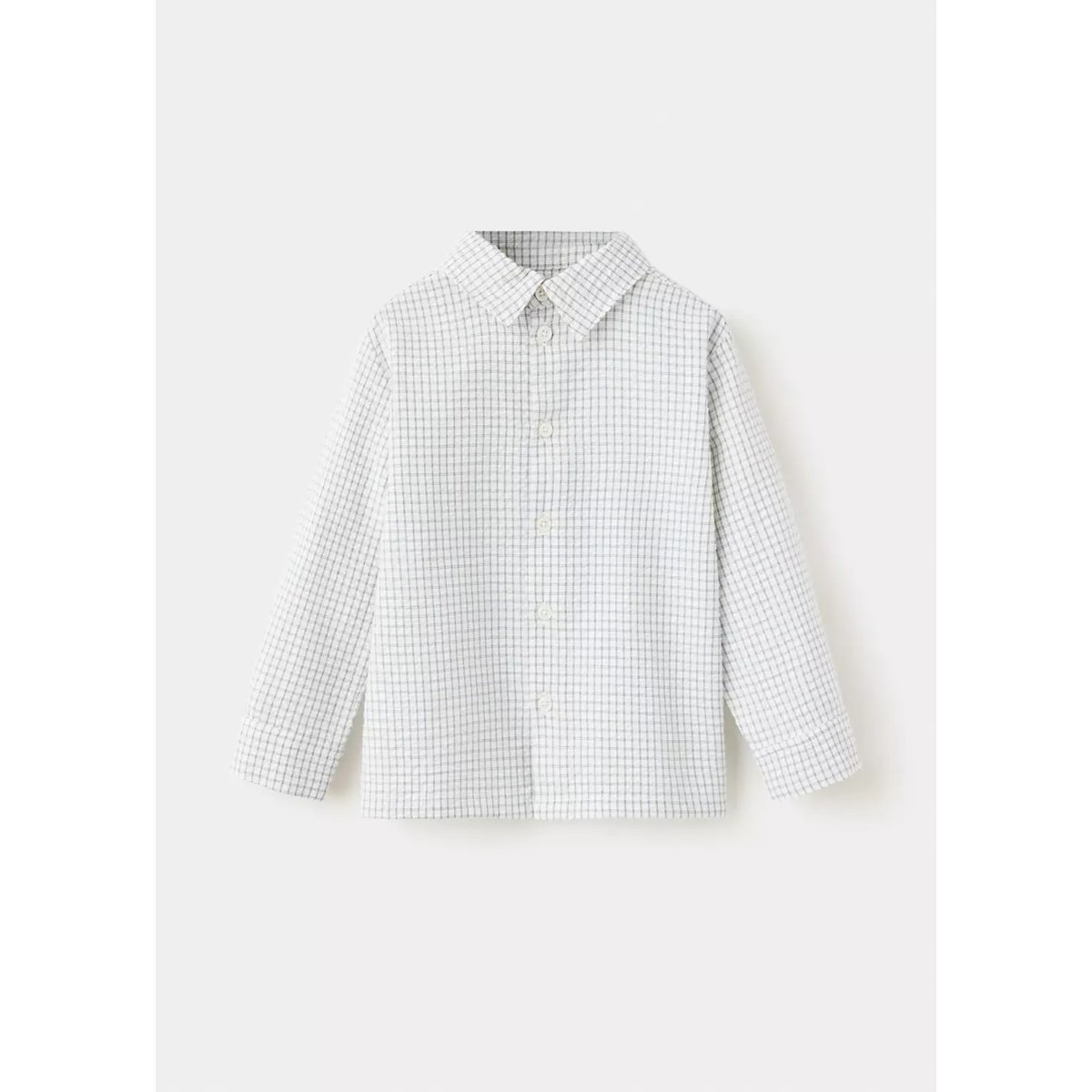 Chemise droite carreaux blanc cassé, MANGO BABY