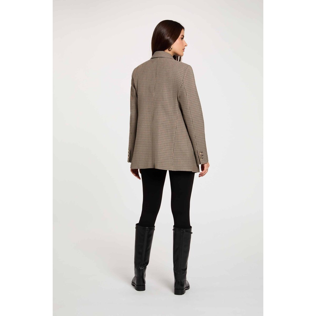 Blazer droit col tailleur marron, MORGAN