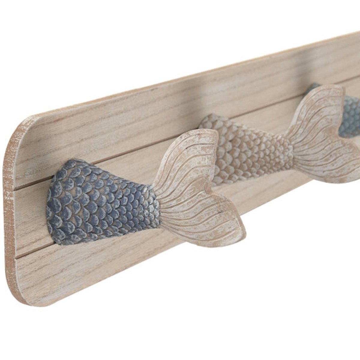 Portemanteau mural bois poissons 60x11.5x13cm bois, WADIGA