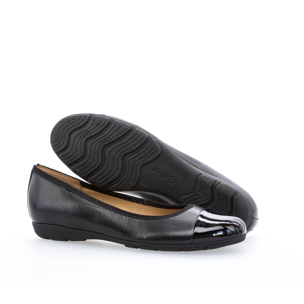 Ballerines en textile à talon compensé noir, GABOR