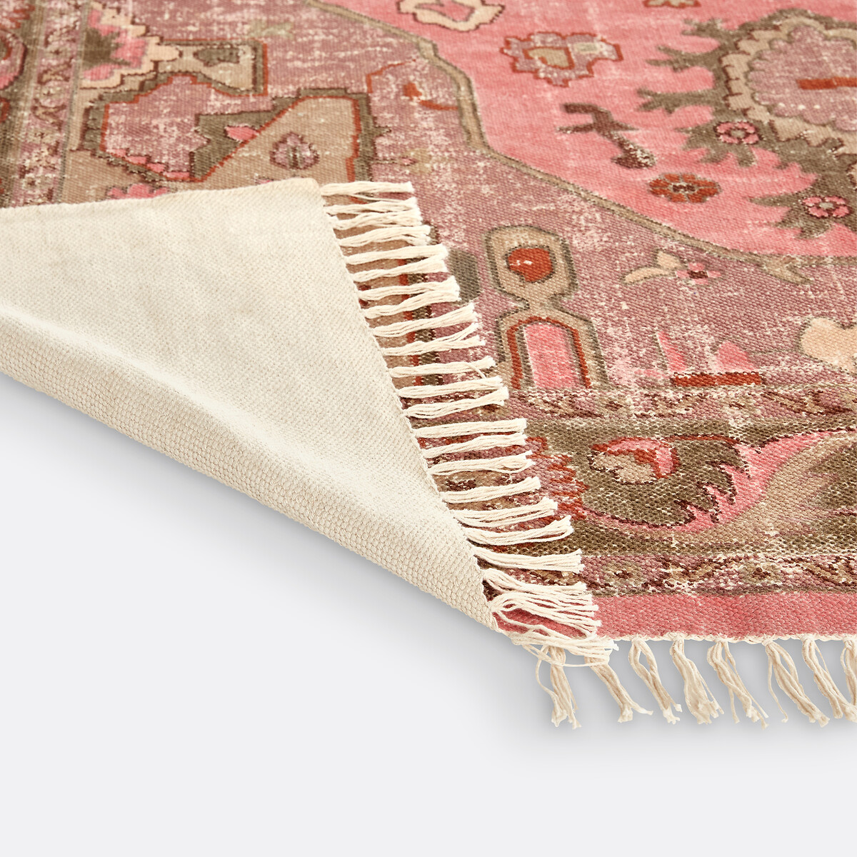 Tapis vintage en coton, finition frangée, FLORIS multicolore, LA REDOUTE INTERIEURS