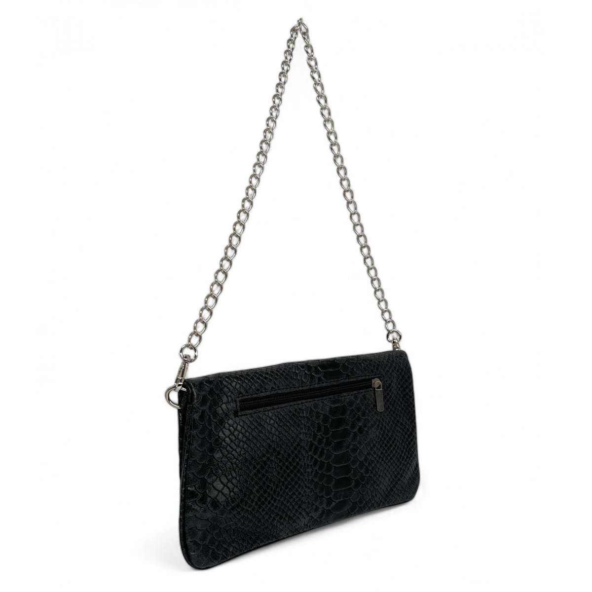 sac pochette en cuir embossé ROXANE PYTHON noir, OH MY BAG