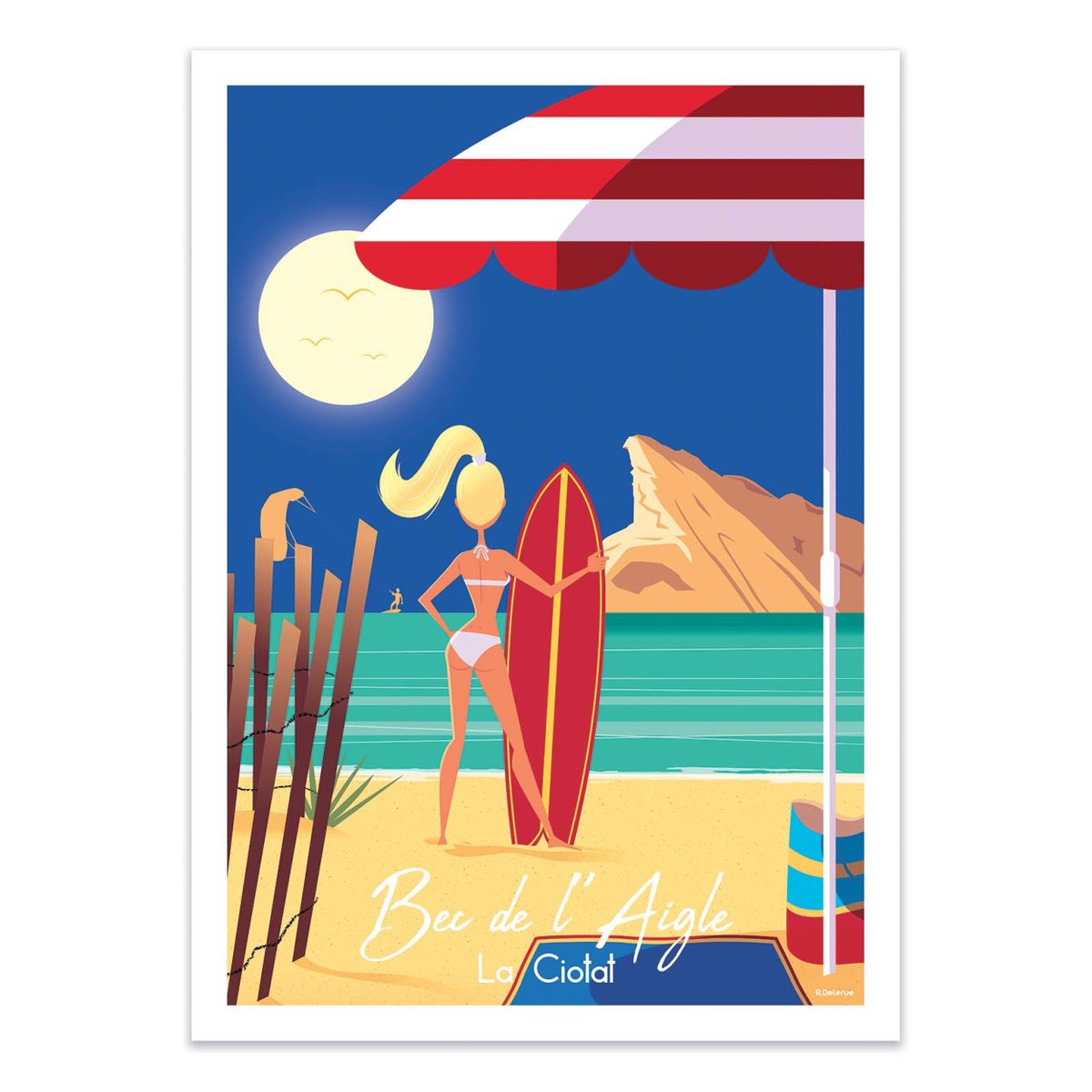 Affiche d'art - La Ciotat Bec de l'aigle - Raphael Delerue bleu, WALL EDITIONS