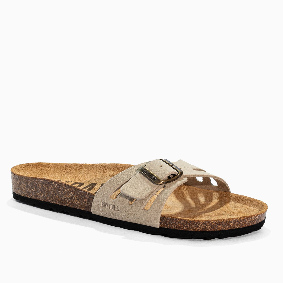 Sandales en cuir suédé ATHENA beige, BAYTON