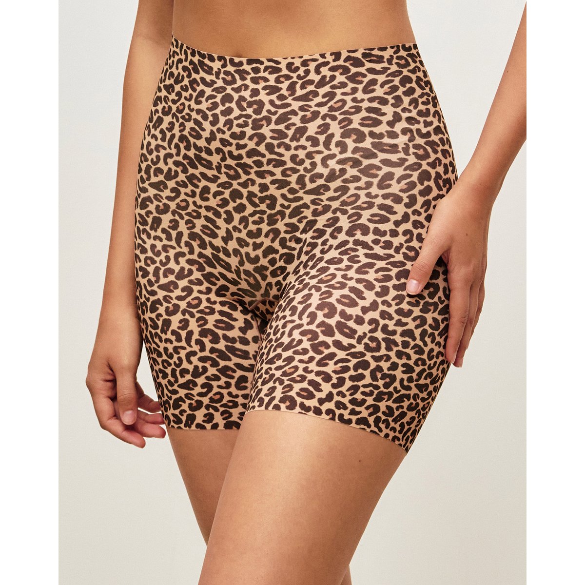 Short microfibre sans coutures motif léopard INVISIBLIZ PRI marron, UNDIZ