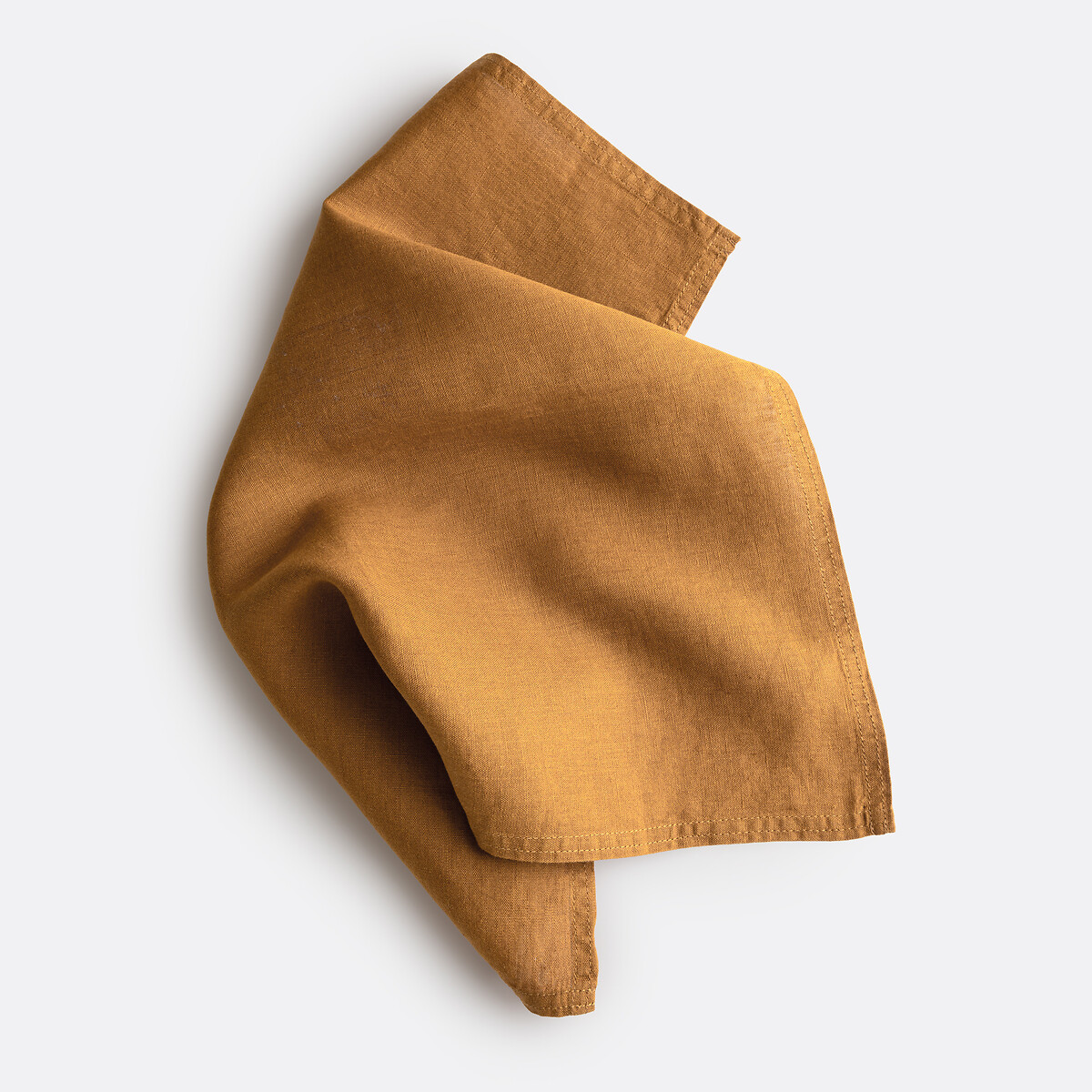 Set van 4 servetten van gewassen linnen Victorine karamel, LA REDOUTE INTERIEURS