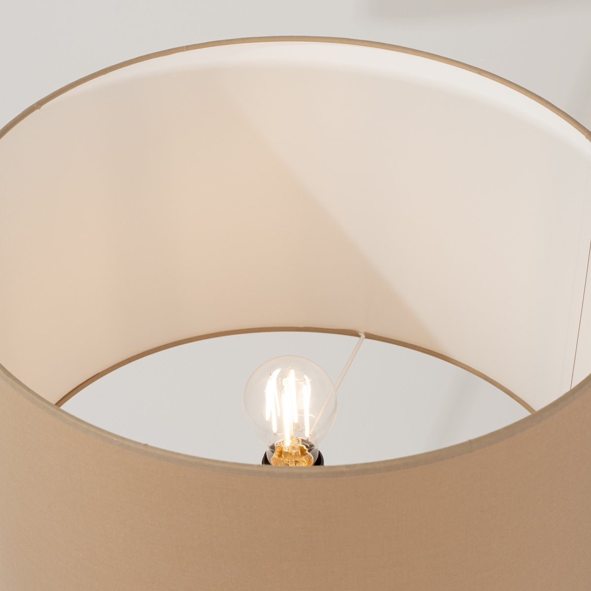 Lampadaire Tissu Taupe E27 1 Nevia taupe, EDEN