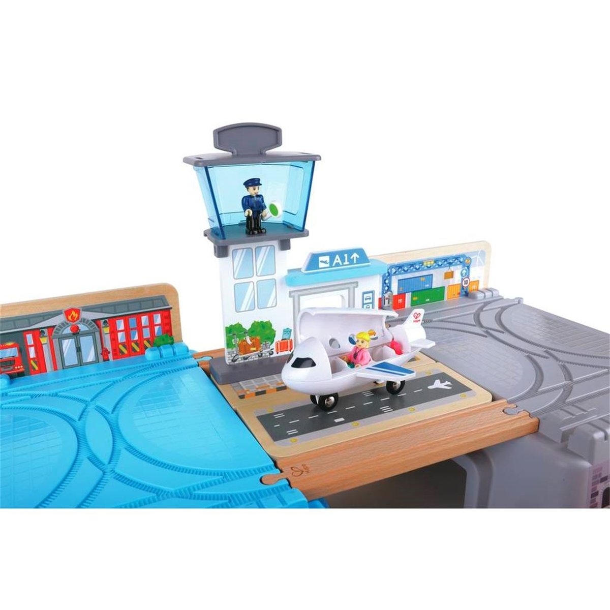 Paysage urbain train dans boîte de rangement multicolore, HAPE
