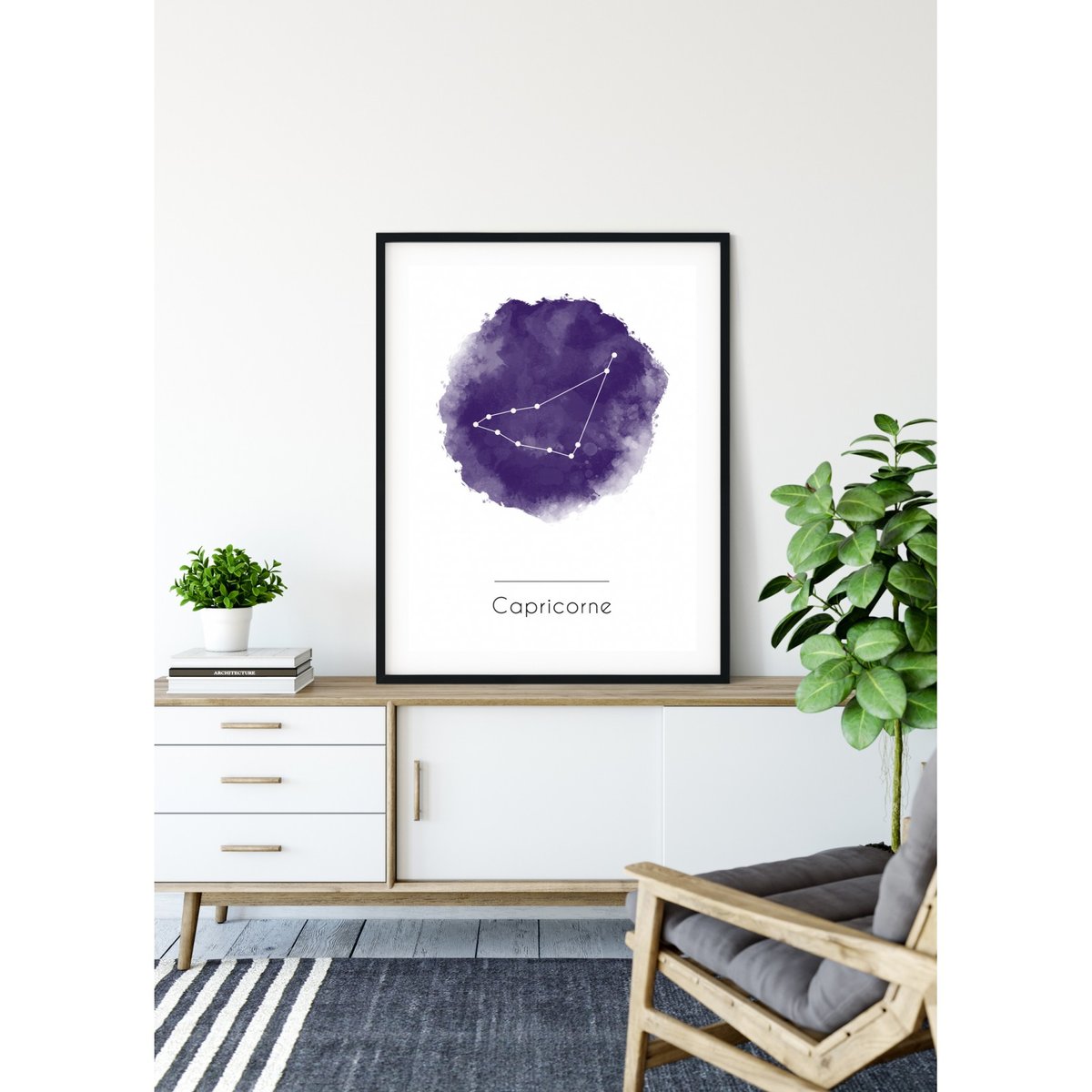 Affiche Capricorne blanc, L'AFFICHERIE