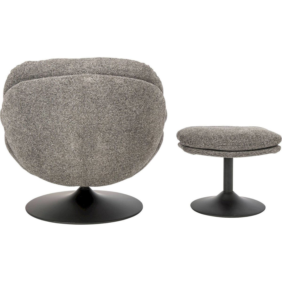 Chaise longue et repose-pied en métal gris foncé, RECOLLECTION