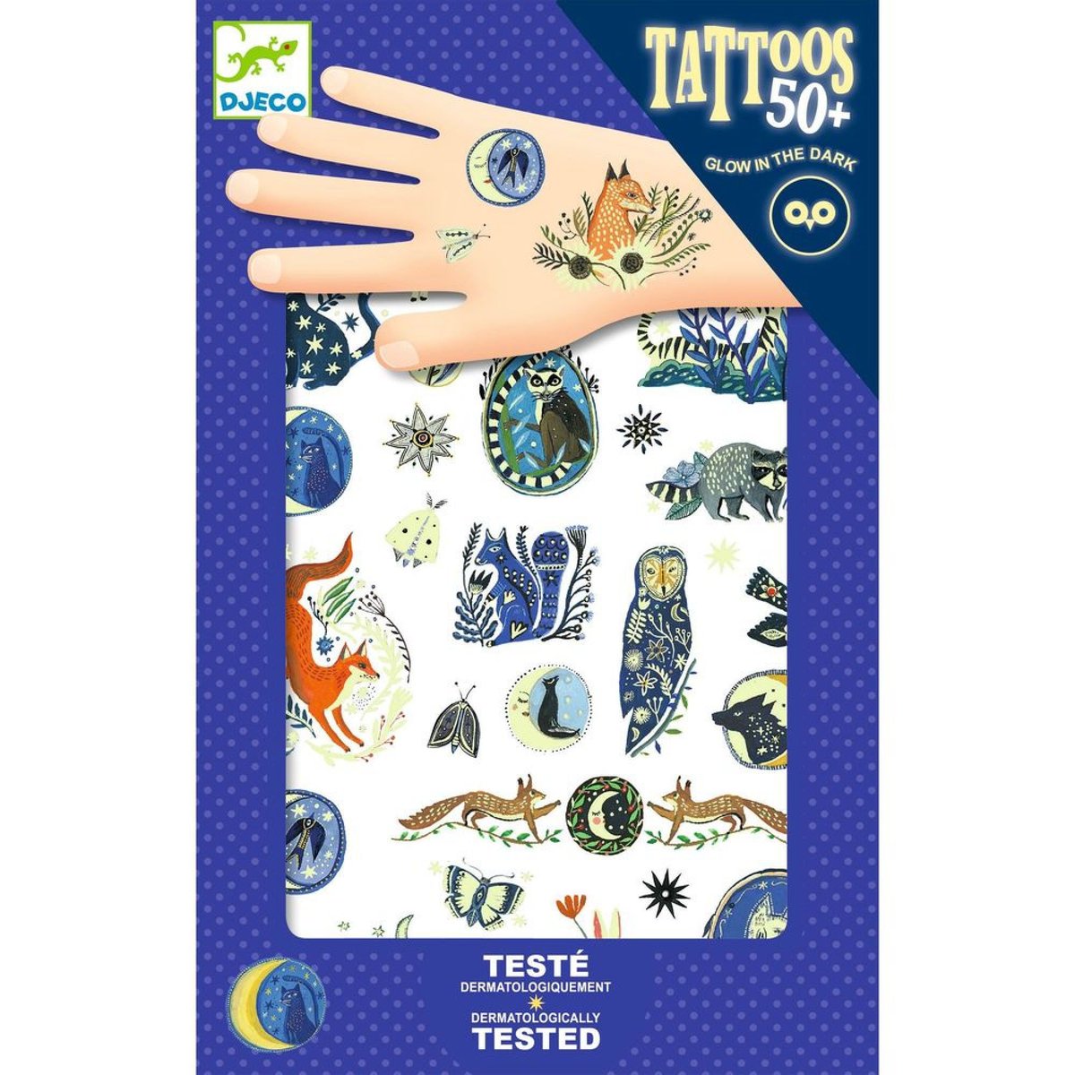 Tatouages enfant Reflets de nuit bleu marine, DJECO