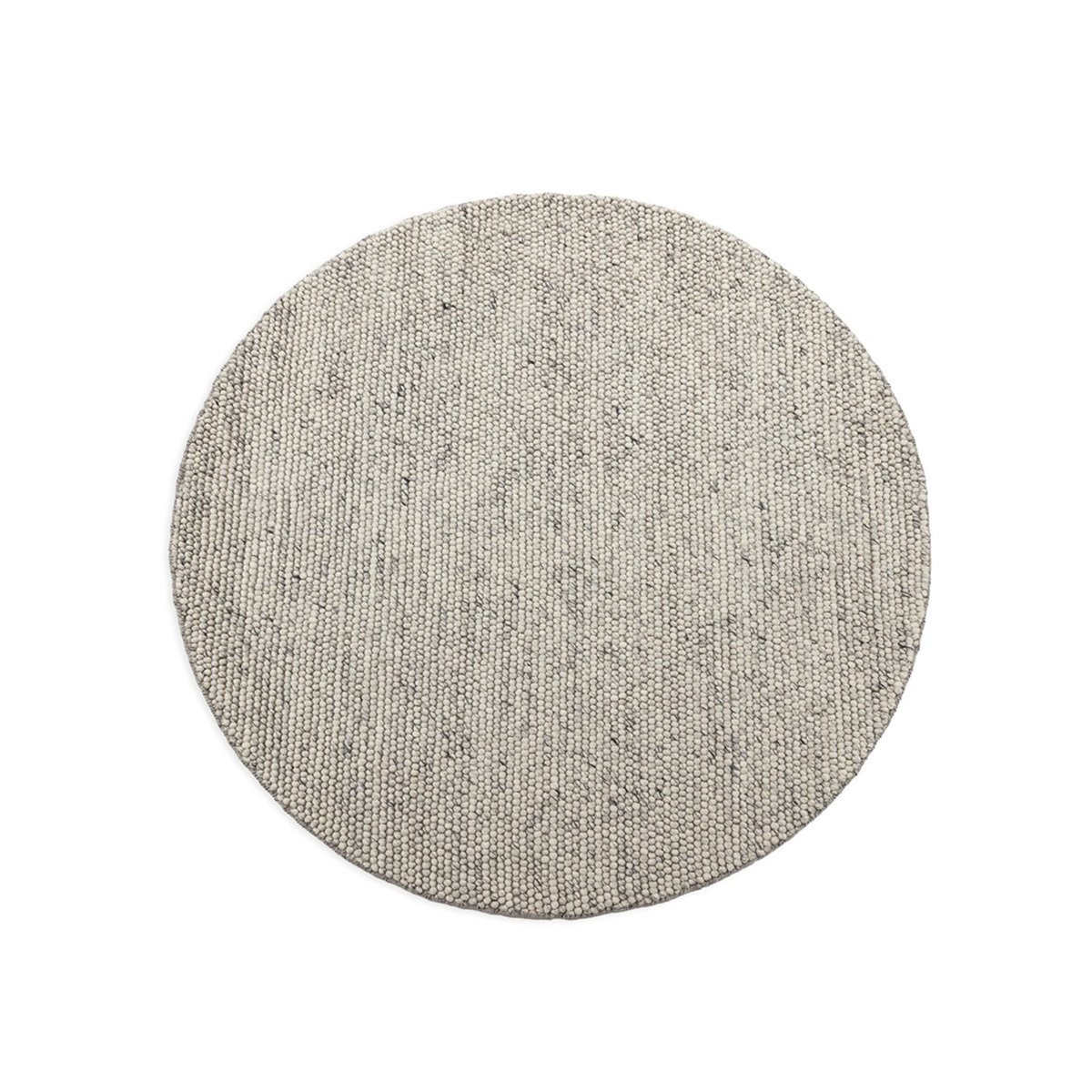 Tapis rond en laine tricotée à la main gris, RECOLLECTION