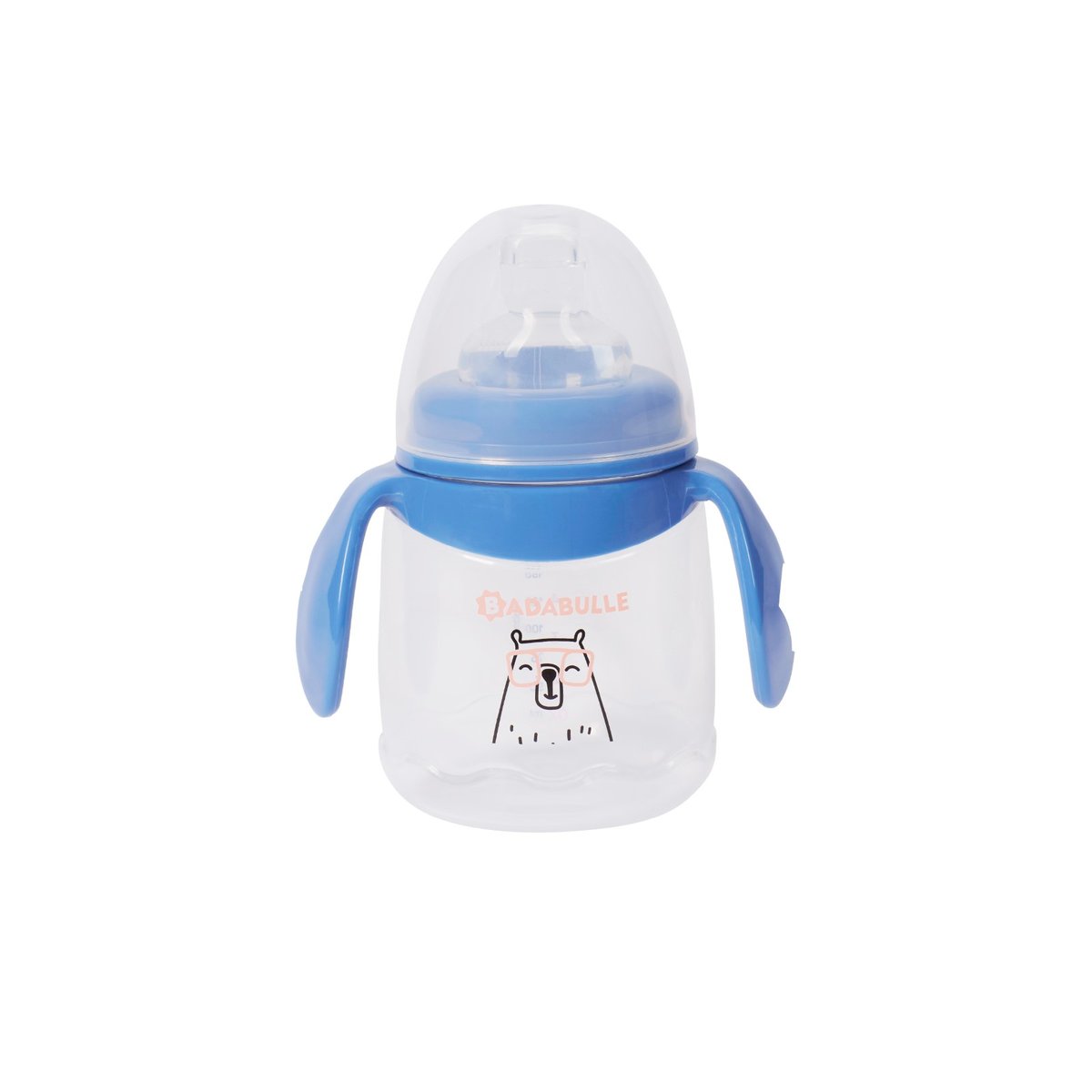 Tasse anti‑fuite bébé avec anses 180 ml bleu, BADABULLE
