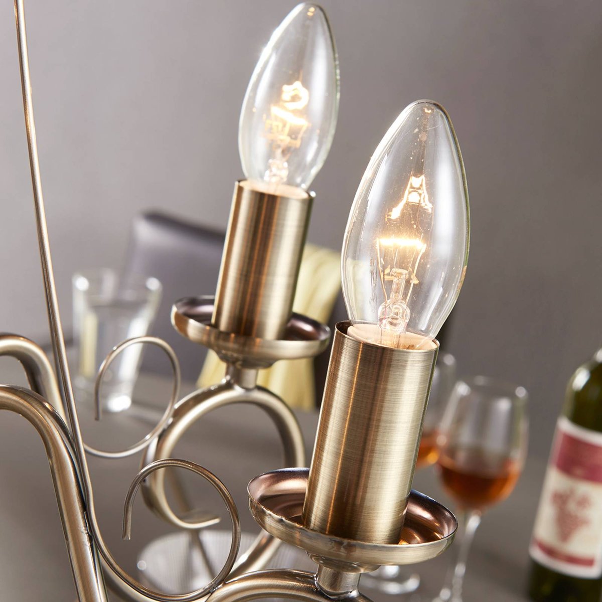 Lustre en métal antique, Marnia laiton ancien, LINDBY